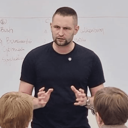 James Bush facilitating group